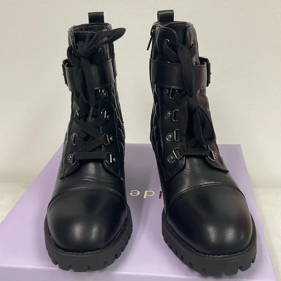 Brand new with box Women’s Madden Girl Black Harlow Combat Boots. Size is 9.5. - Picture 5 of 16